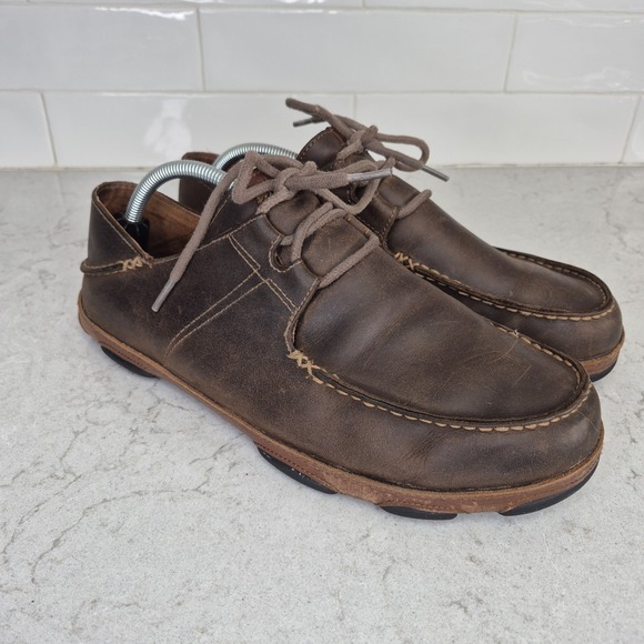 OluKai Other - Olukai Shoes Ohana Lace Up Nubuck Men's Size 10.5 Slip On Brown